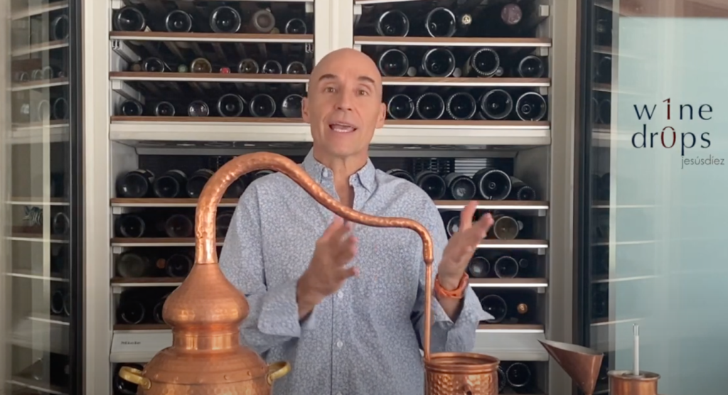 Proceso de destilación del vino
